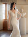 Gorgeous Mermaid Off White V-neck Maxi Long Handmade Lace Wedding Dresses,WD819