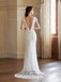 Sexy Mermaid V-neck Open Back Handmade Lace Wedding Dresses,WD807