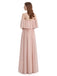 Light Blush Pink Chiffon Cheap Long Bridesmaid Robes en ligne, WG293