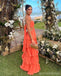 Sexy Orange A-line Strapless Maxi Long Party Prom Dresses,Evening Dress,13462