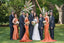 Mismatched Burnt Orange Mermaid Maxi Long Wedding Guest Bridesmaid Dresses,WG1734