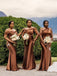 Mismatched Chocolate Mermaid Maxi Long Bridesmaid Dresses For Wedding,WG1784