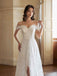 Sexy A-line Cold Shoulder Side Slit Handmade Lace Wedding Dresses,WD808