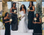 Mismatched Black Mermaid Maxi Long Bridesmaid Dresses For Wedding,WG1764