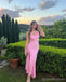 Sexy Pink Mermaid One Shoulder Side Slit Maxi Long Party Prom Dresses,Evening Dress Online,13416