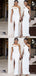 Simple White Sheath One Shoulder Maxi Long Bridesmaid Dresses For Wedding Party,WG1850