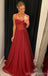 Sexy Red A-line Spaghetti Straps Maxi Long Party Prom Dresses,Evening Dress,13407