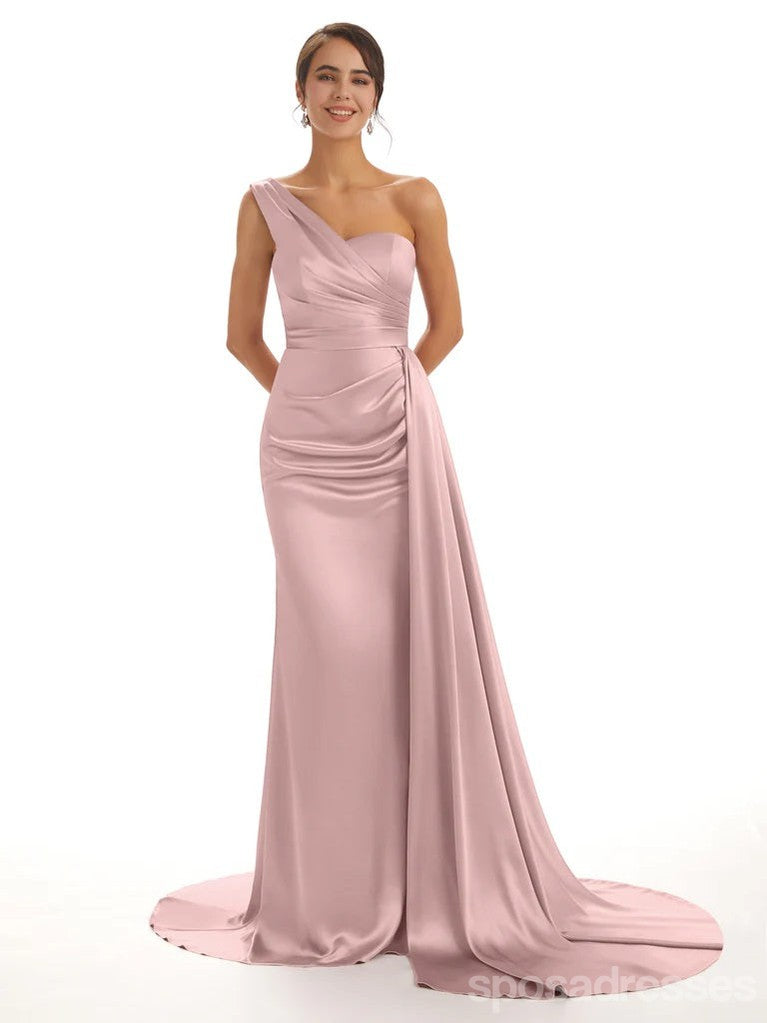 Sexy Mermaid One Shoulder Vintage Mauve Cheap Bridesmaid Dresses Gown Online,WG1130