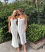 Mismatched White Spaghetti Straps Bridesmaid Dresses For Wedding,WG1761