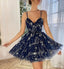 Cute A-line Floral Spaghetti Straps Short Homecoming Dresses,Short Prom Dresses,CM956