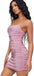 Sparkly Pink Sheath Spaghetti Straps Short Homecoming Dresses,Short Prom Dresses,CM950