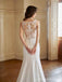 Simple Mermaid Straps V-neck Handmade Lace Wedding Dresses,WD812