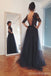 Black Prom Dress, Lace Prom Dress, Long Sleeves Prom Dress, Backless Prom Dress, Party Prom Dress, Long Evening Dress, PD0015