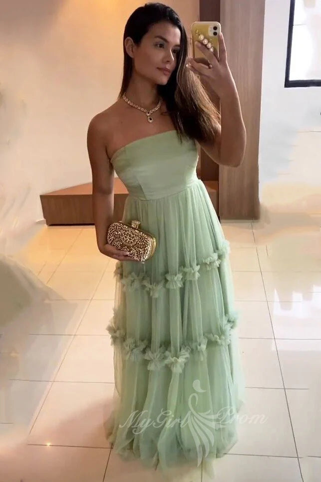 Elegant Green A-line Maxi Long Party Prom Dresses To Impress,Evening Gowns,13552