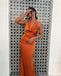 Sexy Mermaid Burnt Orange Halter Maxi Long Party Prom Dresses,Evening Dress,13509