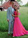 Pretty Hot Pink A-line Maxi Long Party Prom Dresses,Evening Gowns,13564