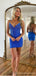 Sparkly Blue Sheath Spaghetti Straps Short Homecoming Dresses,Short Prom Dresses,CM951