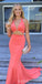 Sexy Mermaid Halter Two Pieces Maxi Long Party Prom Dresses,Evening Dress,13376