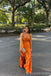 Sexy Orange Sheath Spaghetti Straps V-neck Party Prom Dresses,Evening Dress,13366