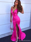 Sexy Mermaid V-neck Side Slit Maxi Long Party Prom Dresses,Evening Dress,13409