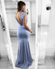 Sexy Blue Mermaid Deep V-neck Maxi Long Party Prom Dresses Online,13328