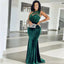 Sexy Green Mermaid One Shoulder Maxi Long Wedding Guest Bridesmaid Dresses,WG1746