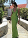 Simple Mermaid Green Deep V-neck Maxi Long Party Prom Dresses Online,13340