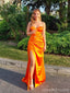 Sexy Orange Mermaid Sweetheart Side Slit Long Party Prom Dresses,Evening Dress,13370