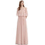 Light Blush Pink Chiffon Cheap Long Bridesmaid Robes en ligne, WG293