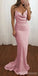 Popular Gummy Pink Mermaid Spaghetti Straps Long Party Prom Dresses,Evening Dress,13397