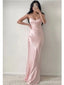 Simple Popular Pink Spaghetti Straps Long Party Prom Dresses,Evening Dress,13387