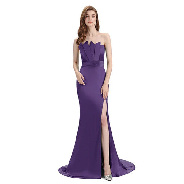 Mismatched Plum Mermaid Sexy Satin Bridesmaid Dresses Online, WG1270