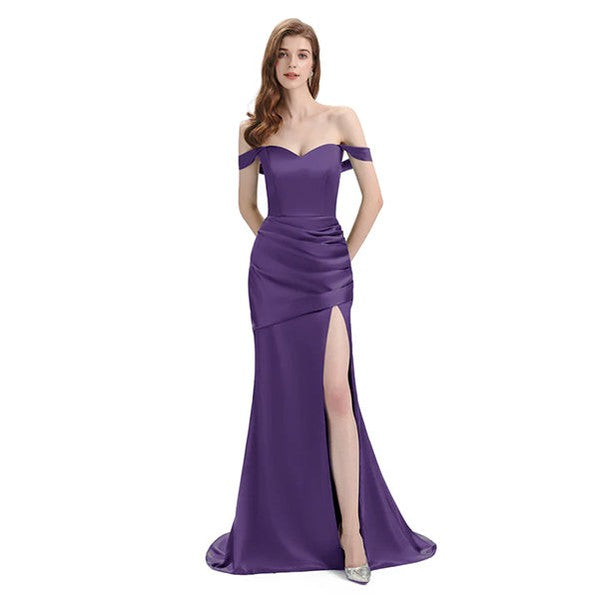 Mismatched Plum Mermaid Sexy Satin Bridesmaid Dresses Online, WG1270