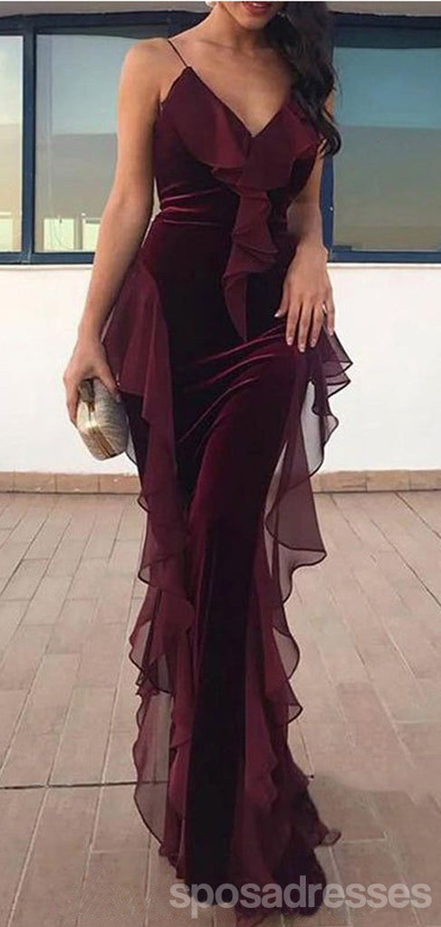 Sexy Mermaid Spaghetti Straps Maxi Long Party Prom Dresses, Evening Dress,13323