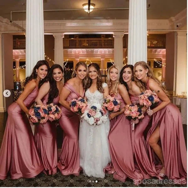 Mismatched Mermaid Dusty Rose Long Bridesmaid Dresses Gown Online,WG1119