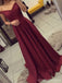 Aus Schulter Maroon Backless Abend Prom Kleider, Lange Günstige Party Prom Kleid, Benutzerdefinierte Lange Prom Kleider, Günstige Formale Prom Kleider, 17119