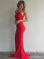 Sexy Red Mermaid Halter Maxi Long Lace Party Prom Dresses,Evening Dress,13400