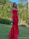 Sexy Red Mermaid Spaghetti Straps Maxi Long Party Prom Dresses,Evening Dress,13423