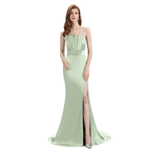 Sexy Mermaid Sage Green Mismatched Long Bridesmaid Gown Online, WG950