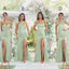 Mismatched Sage Mermaid Maxi Long Bridesmaid Dresses,Party Dress, WG1879