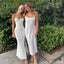 Mismatched White Spaghetti Straps Bridesmaid Dresses For Wedding,WG1761