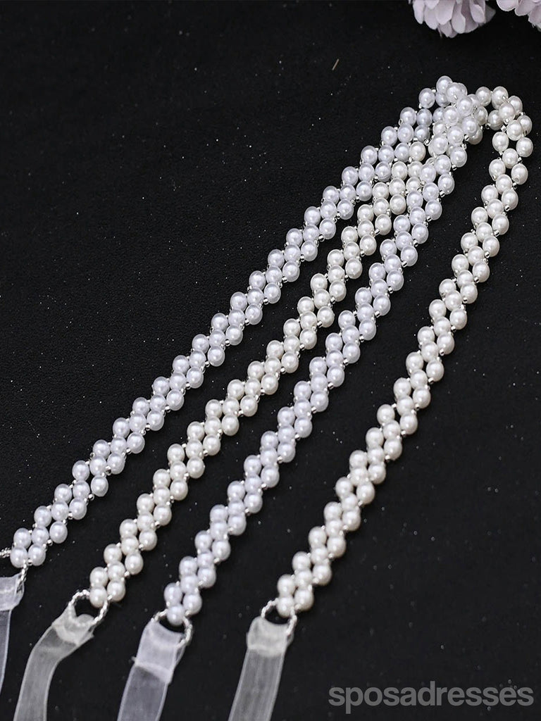 Simple Elegant Pearl Brides Sash For Wedding,S34