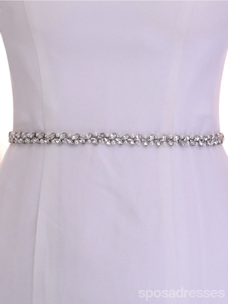 Sparkly Luxury Beaded Thin Brides Sash For Wedding,S383