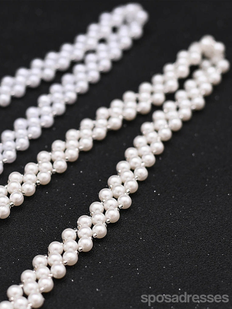 Simple Elegant Pearl Brides Sash For Wedding,S34