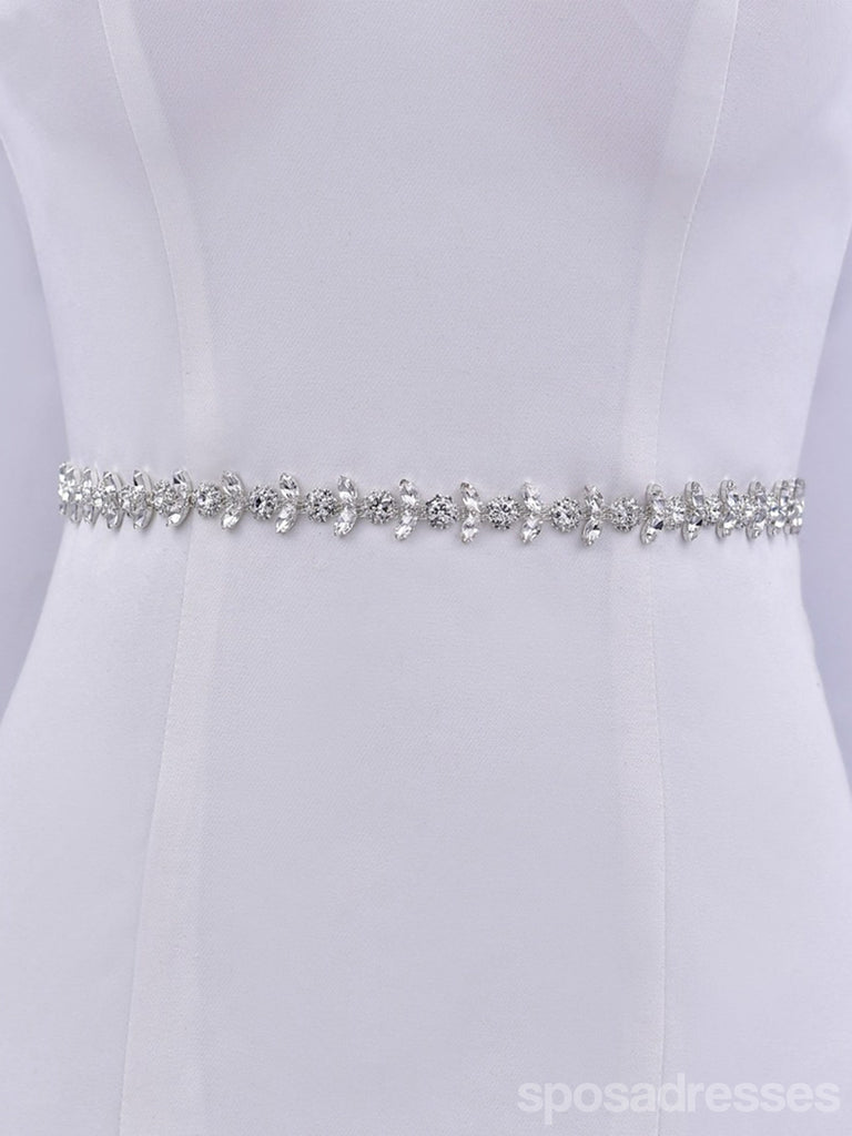 Elegant Sparkly Beaded Thin Brides Sash For Wedding,S440