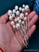 Handmade Pearl U-shaped Clip Dirty Braid Hair Accessories Flash Diamond Hair Fork for Women, HP536