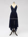 Spaghetti Strapls Lace Navy Lace Short Cheap Bridesmaid Dresses Online, WG588