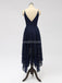 Spaghetti Strapls Lace Navy Lace curto baratos dama de honra vestidos on-line, WG588