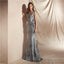 Scoop Grey Sparkly Sequin Mermaid Evening Prom Dresses, Evening Party Prom Dresses, 12063