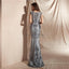 Scoop Grey Sparkly Sequin Mermaid Evening Prom Dresses, Evening Party Prom Dresses, 12063